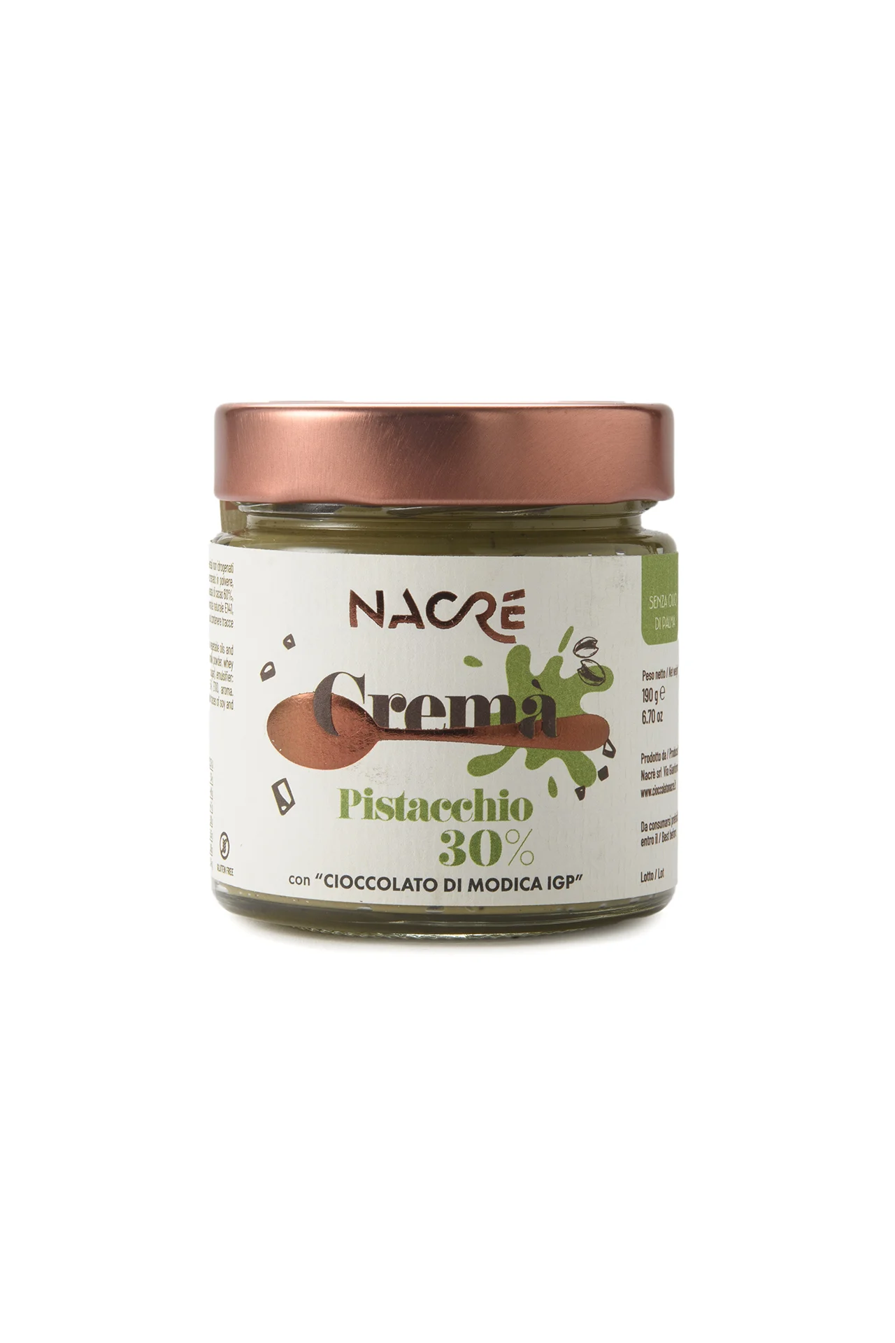 CREMÀ Pistachio 30% - with "Cioccolato di Modica IGP" - 190 g