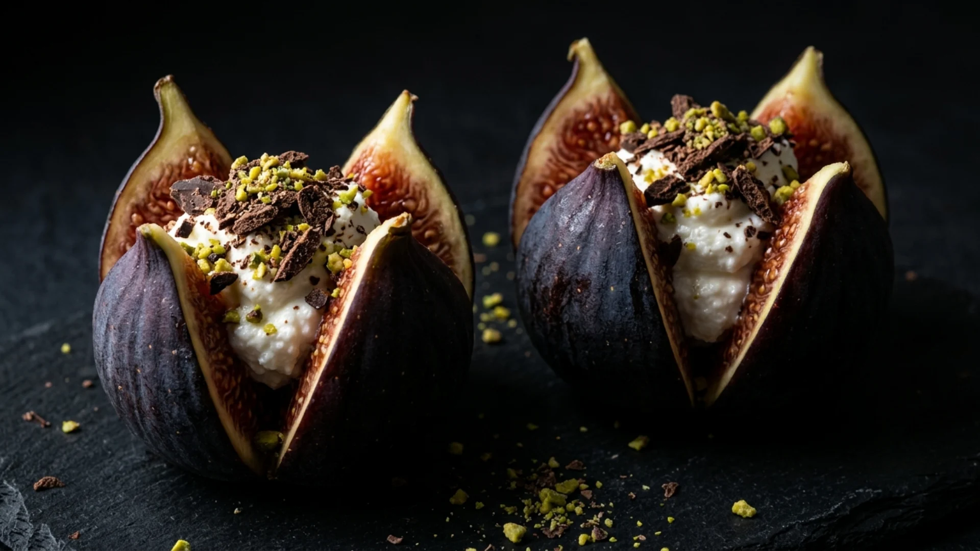 Fichi Neri Farciti con Ricotta e Nacré